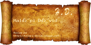 Halápi Dávid névjegykártya